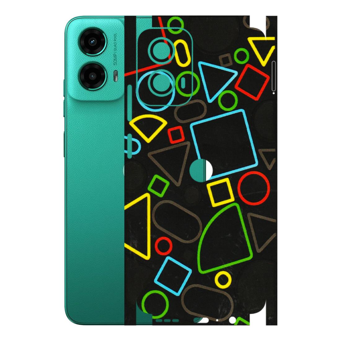 Motorola Phone Skins (All Models) - Black Shapes - 3D Embossed Finish (L-131) Motorola Moto G45 (5G)