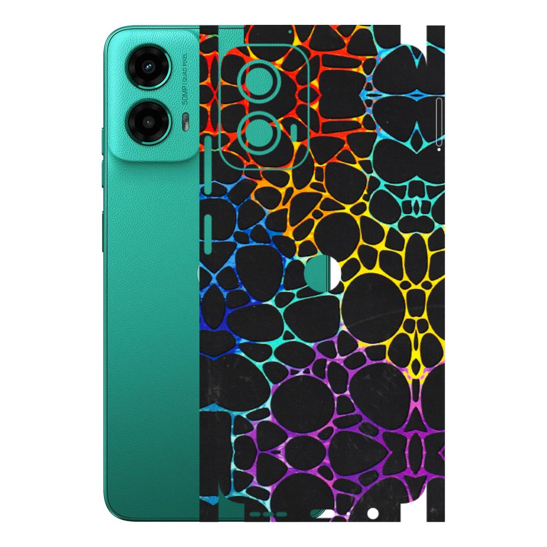 Motorola Phone Skins (All Models) - Abstract Art MultiColour - 3D Embossed Finish (L-133) Motorola Moto G45 (5G)