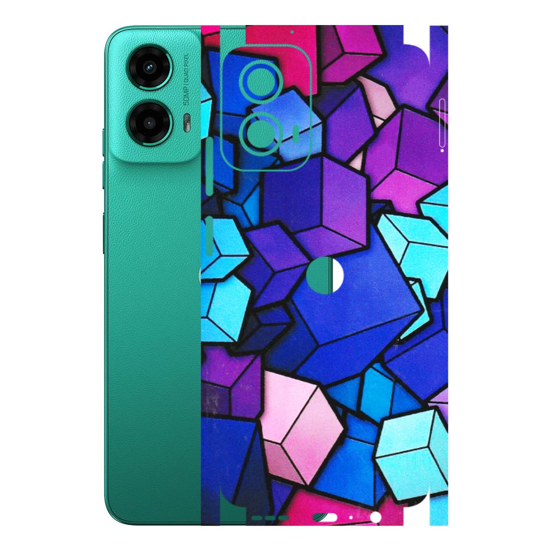 Motorola Phone Skins (All Models) - Cube Doodle - 3D Embossed Finish (L-141) Motorola Moto G45 (5G)