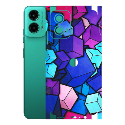 Motorola Phone Skins (All Models) - Cube Doodle - 3D Embossed Finish (L-141) Motorola Moto G45 (5G)