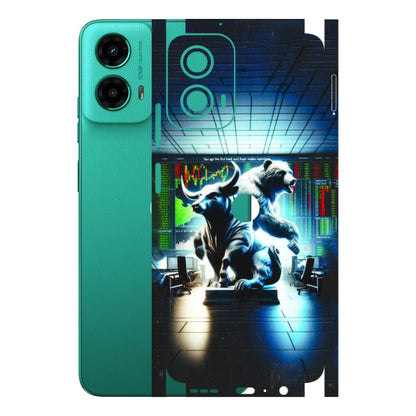 Motorola Phone Skins (All Models) - Stock Market Sensex Bear vs Bulls - 3D Embossed Finish (L-15) Motorola Moto G45 (5G)