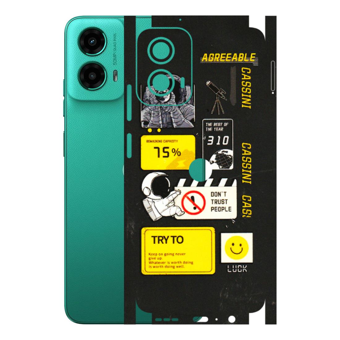 Motorola Phone Skins (All Models) - Black Cassini - 3D Embossed Finish (L-161) Motorola Moto G45 (5G)