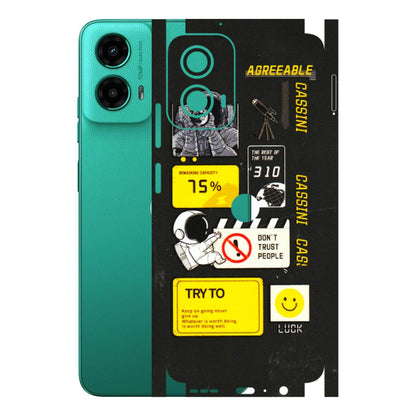Motorola Phone Skins (All Models) - Black Cassini - 3D Embossed Finish (L-161) Motorola Moto G45 (5G)