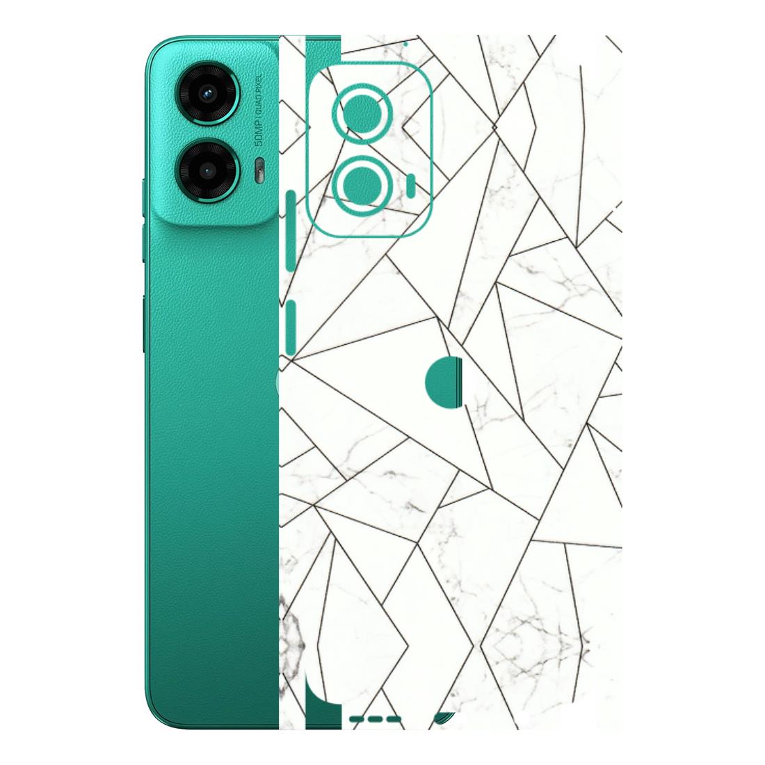 Motorola Phone Skins (All Models) - Luxury White Marble Effect - 3D Embossed Finish (L-168) Motorola Moto G45 (5G)