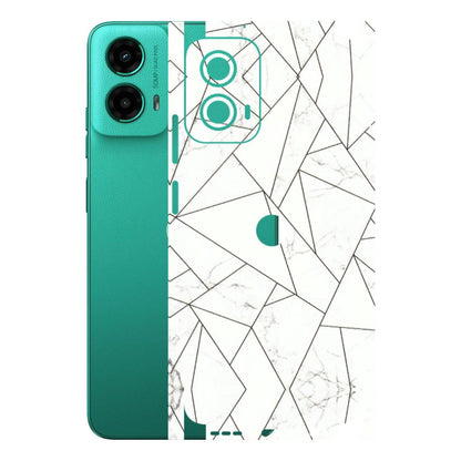 Motorola Phone Skins (All Models) - Luxury White Marble Effect - 3D Embossed Finish (L-168) Motorola Moto G45 (5G)