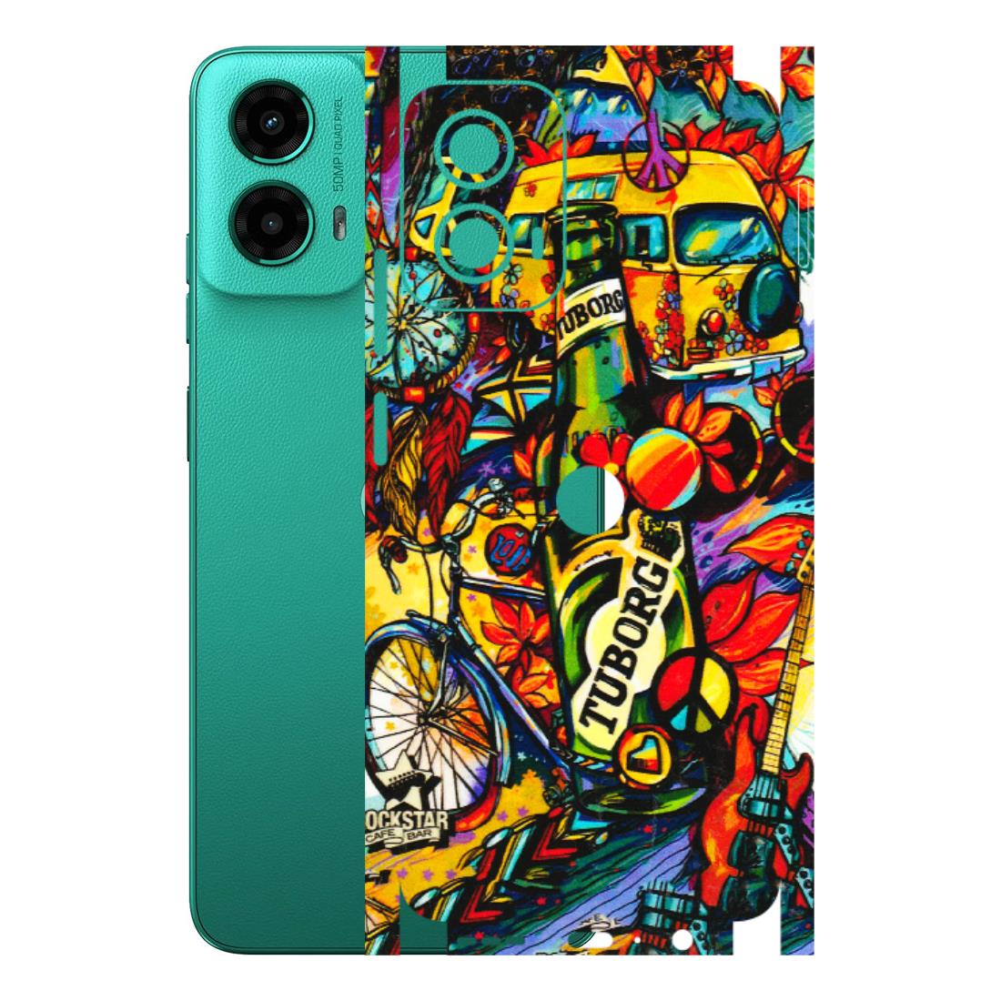 Motorola Phone Skins (All Models) - Cool Beer Bottle - 3D Embossed Finish (L-193) Motorola Moto G45 (5G)