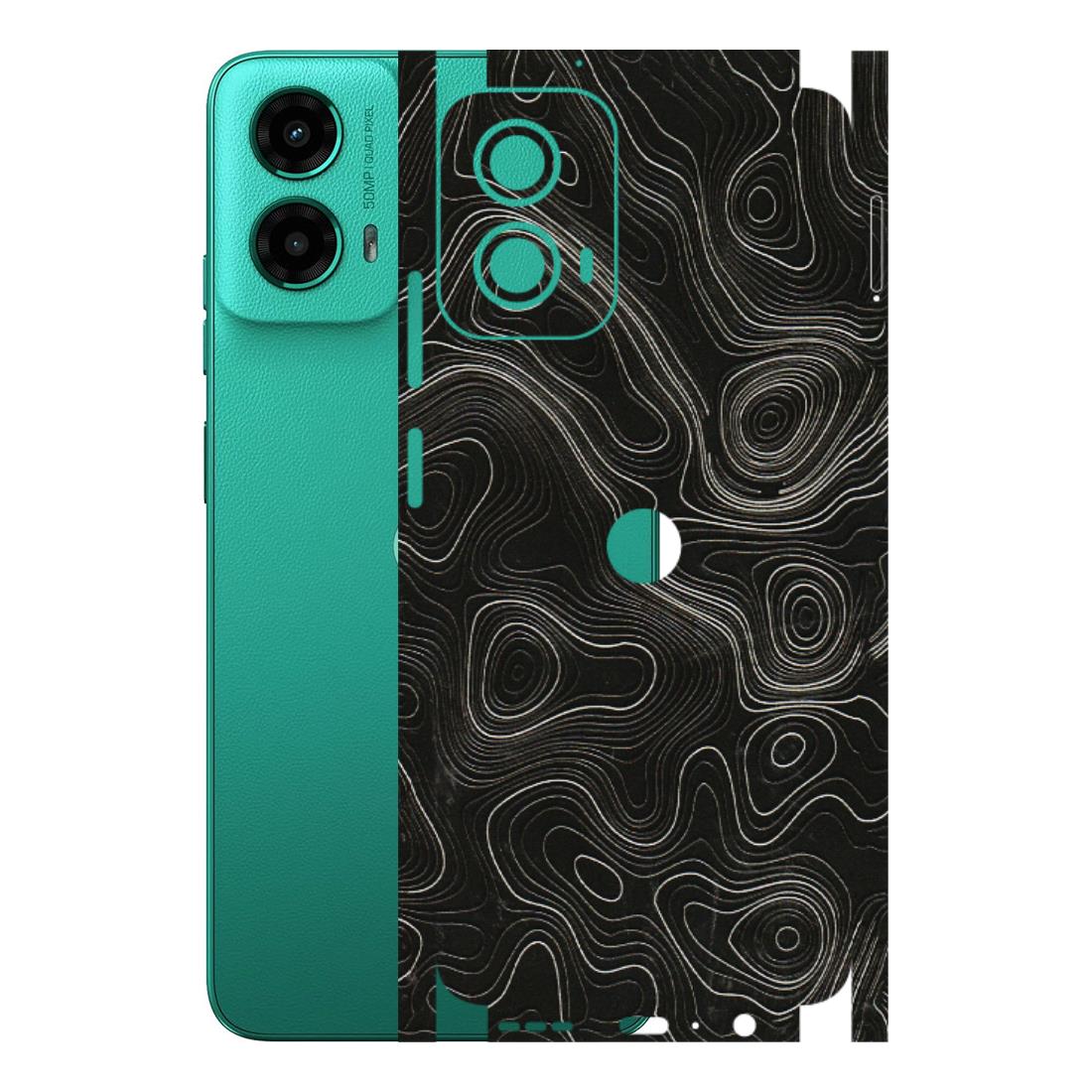 Motorola Phone Skins (All Models) - Black Swirl - 3D Embossed Finish (L-196) Motorola Moto G45 (5G)