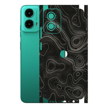 Motorola Phone Skins (All Models) - Black Swirl - 3D Embossed Finish (L-196) Motorola Moto G45 (5G)