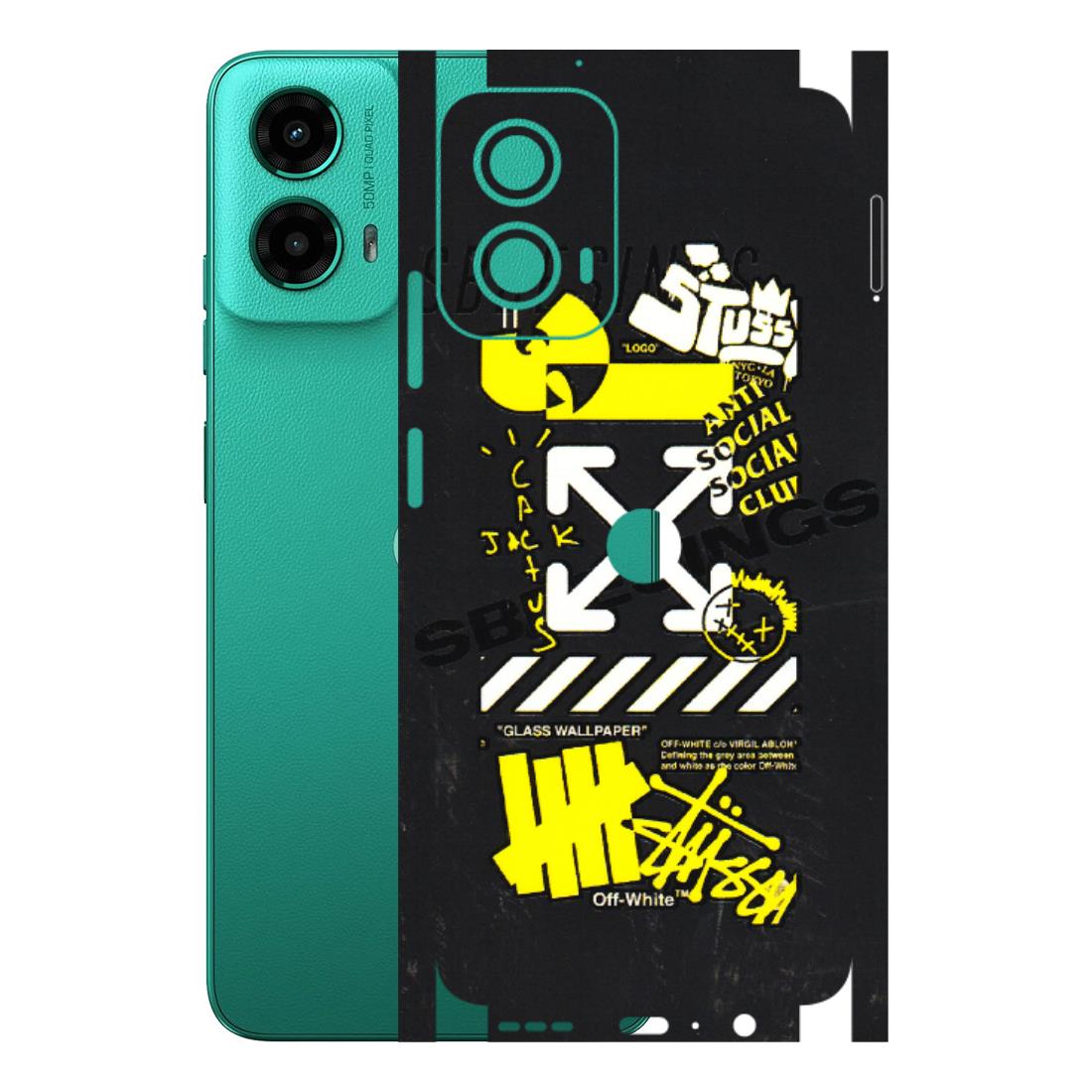 Motorola Phone Skins (All Models) - Anti Social Graffiti - 3D Embossed Finish (L-198) Motorola Moto G45 (5G)