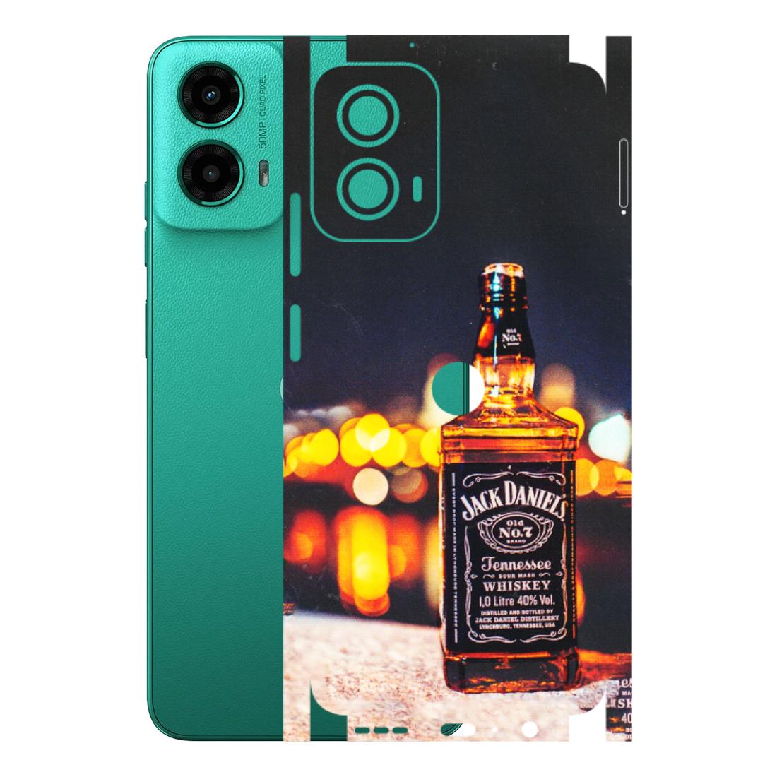 Motorola Phone Skins (All Models) - JD Whiskey Bottle - 3D Embossed Finish (L-20) Motorola Moto G45 (5G)