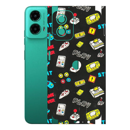 Motorola Phone Skins (All Models) - Gaming Doodles - 3D Embossed Finish (L-224) Motorola Moto G45 (5G)