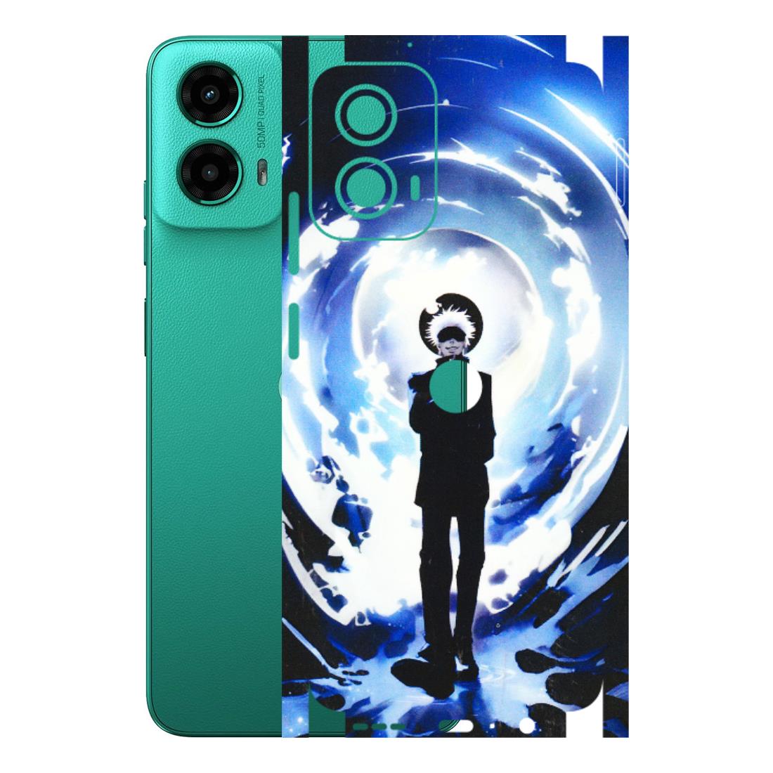 Motorola Phone Skins (All Models) - Satoru Gojo Dark Blue - 3D Embossed Finish (L-235) Motorola Moto G45 (5G)