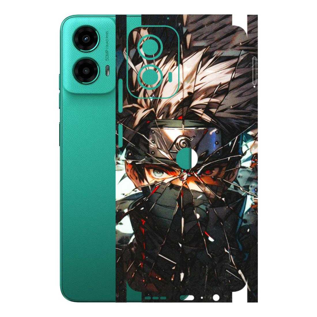 Motorola Phone Skins (All Models) - Kakashi Shattered Glass Effect - 3D Embossed Finish (L-237) Motorola Moto G45 (5G)