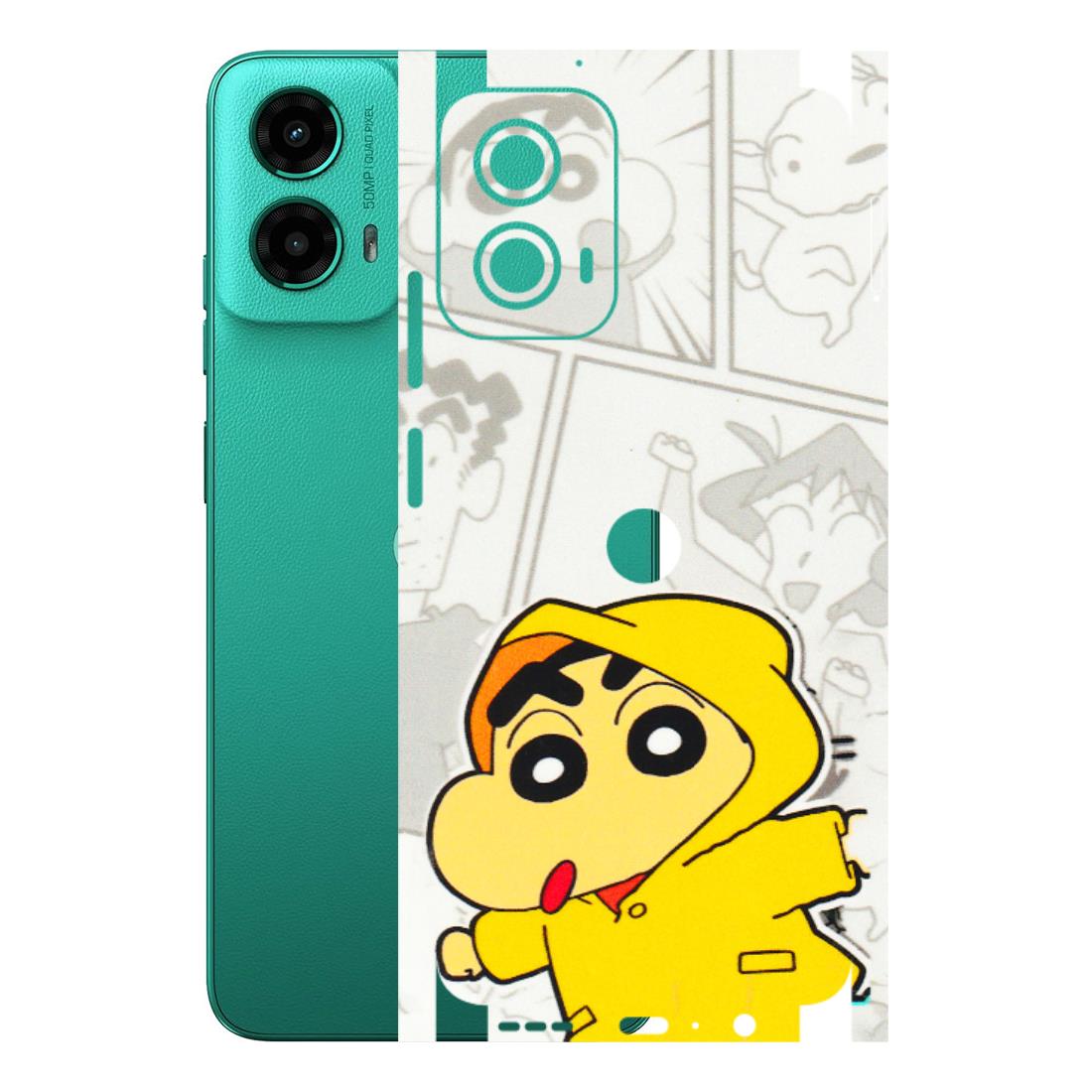 Motorola Phone Skins (All Models) - Yellow Shinchan Comic - 3D Embossed Finish (L-246) Motorola Moto G45 (5G)