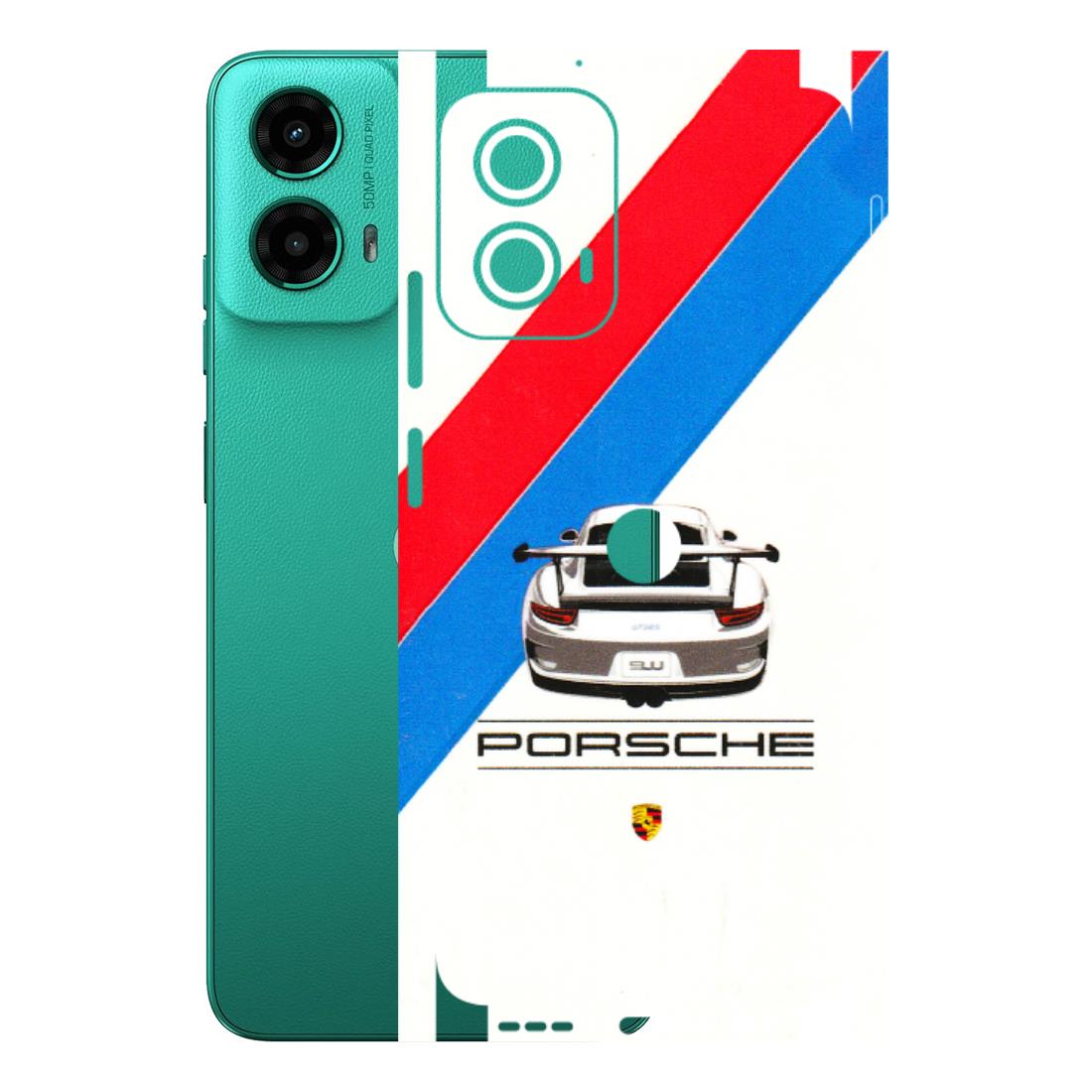 Motorola Phone Skins (All Models) - Porche Car Sober Logo - 3D Embossed Finish (L-248) Motorola Moto G45 (5G)