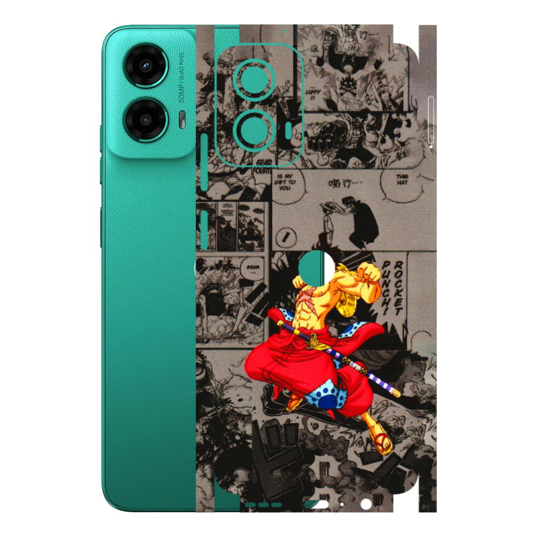 Motorola Phone Skins (All Models) - One Piece Rocket Punch Manga - 3D Embossed Finish (L-25) Motorola Moto G45 (5G)