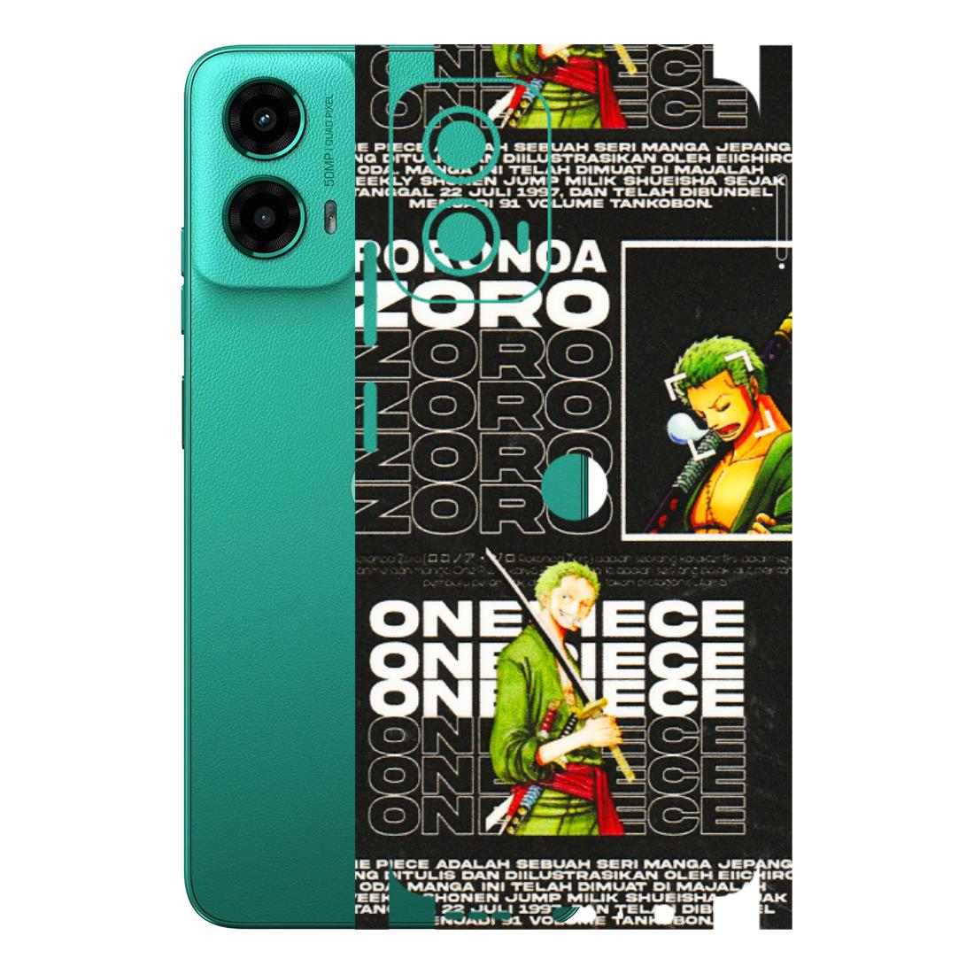 Motorola Phone Skins (All Models) - One Piece Zoro - 3D Embossed Finish (L-250) Motorola Moto G45 (5G)