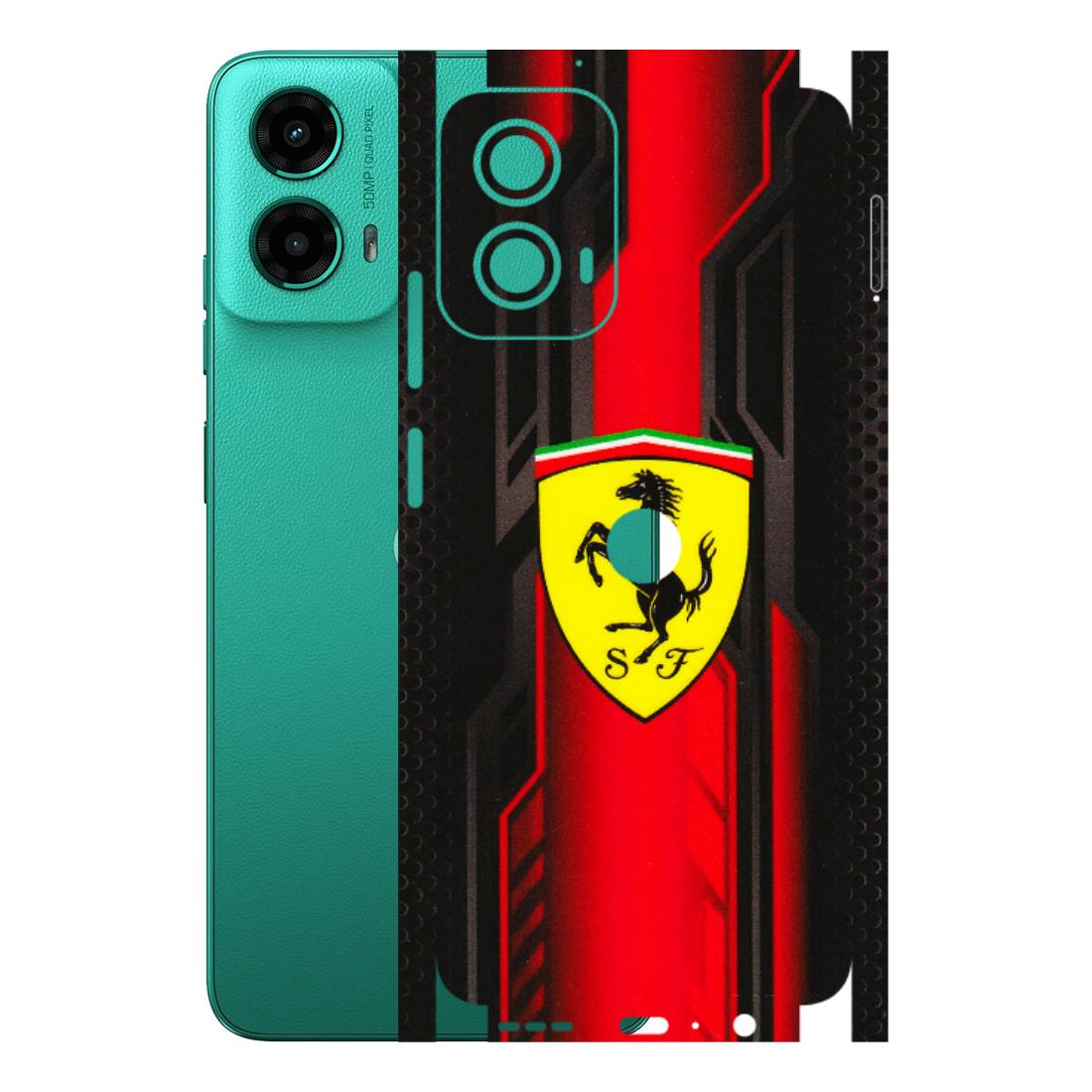 Motorola Phone Skins (All Models) - Black Ferrari Logo - 3D Embossed Finish (L-253) Motorola Moto G45 (5G)