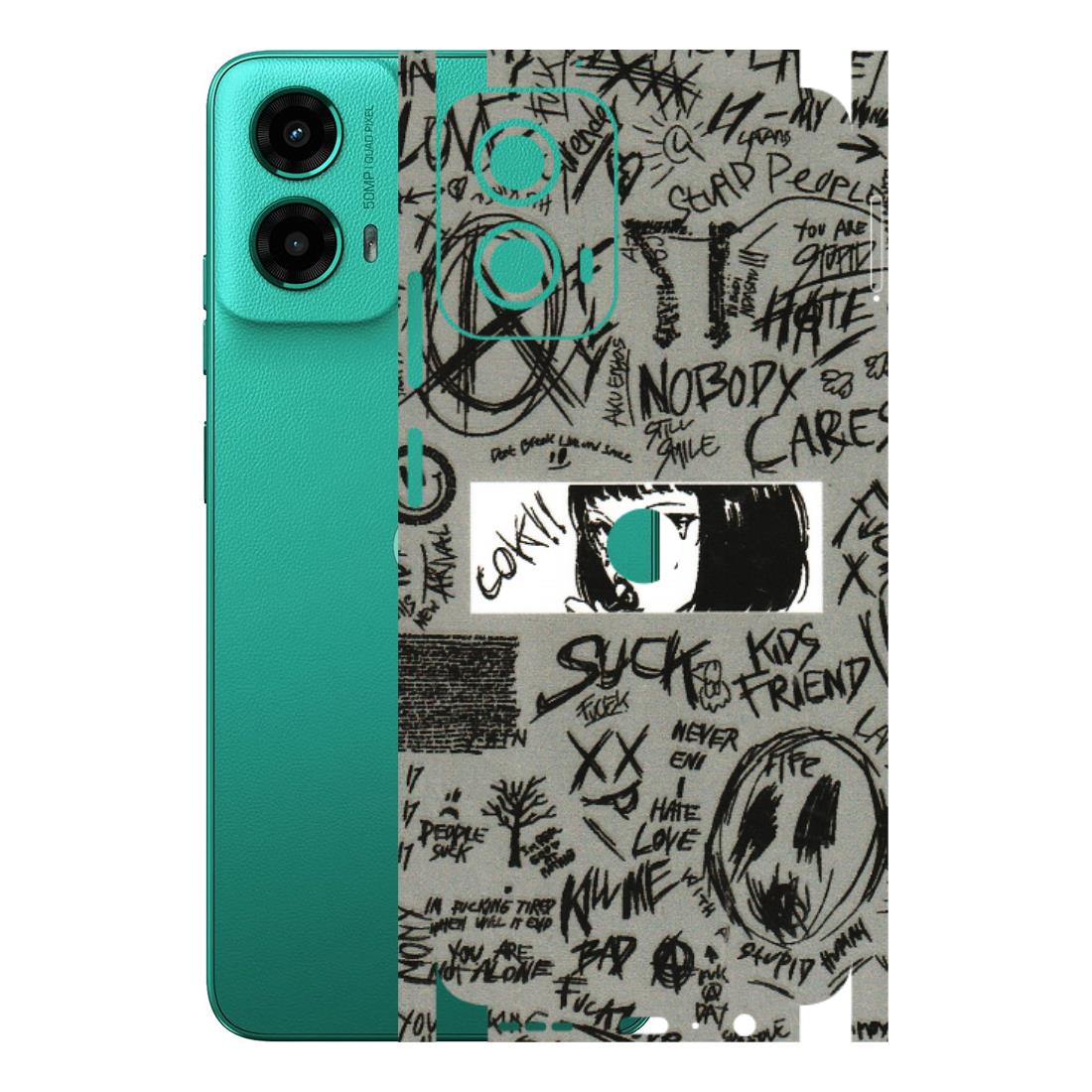 Motorola Phone Skins (All Models) - Never Have Love Anime - 3D Embossed Finish (L-260) Motorola Moto G45 (5G)