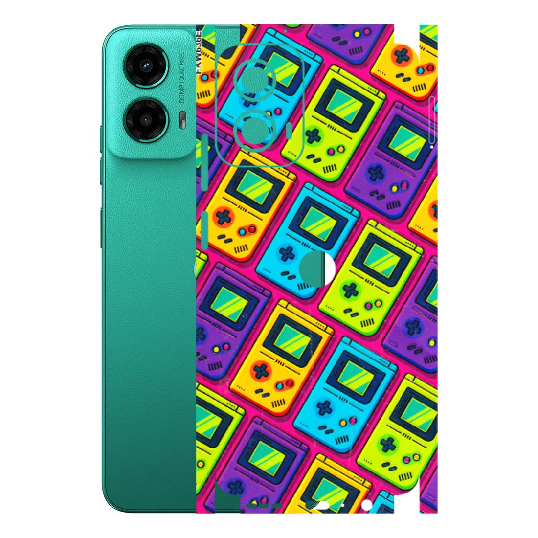 Motorola Phone Skins (All Models) - Gameboy Colourful - 3D Embossed Finish (L-266) Motorola Moto G45 (5G)