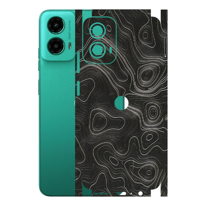 Motorola Phone Skins (All Models) - Abstract White Line Map - 3D Embossed Finish (L-269) Motorola Moto G45 (5G)