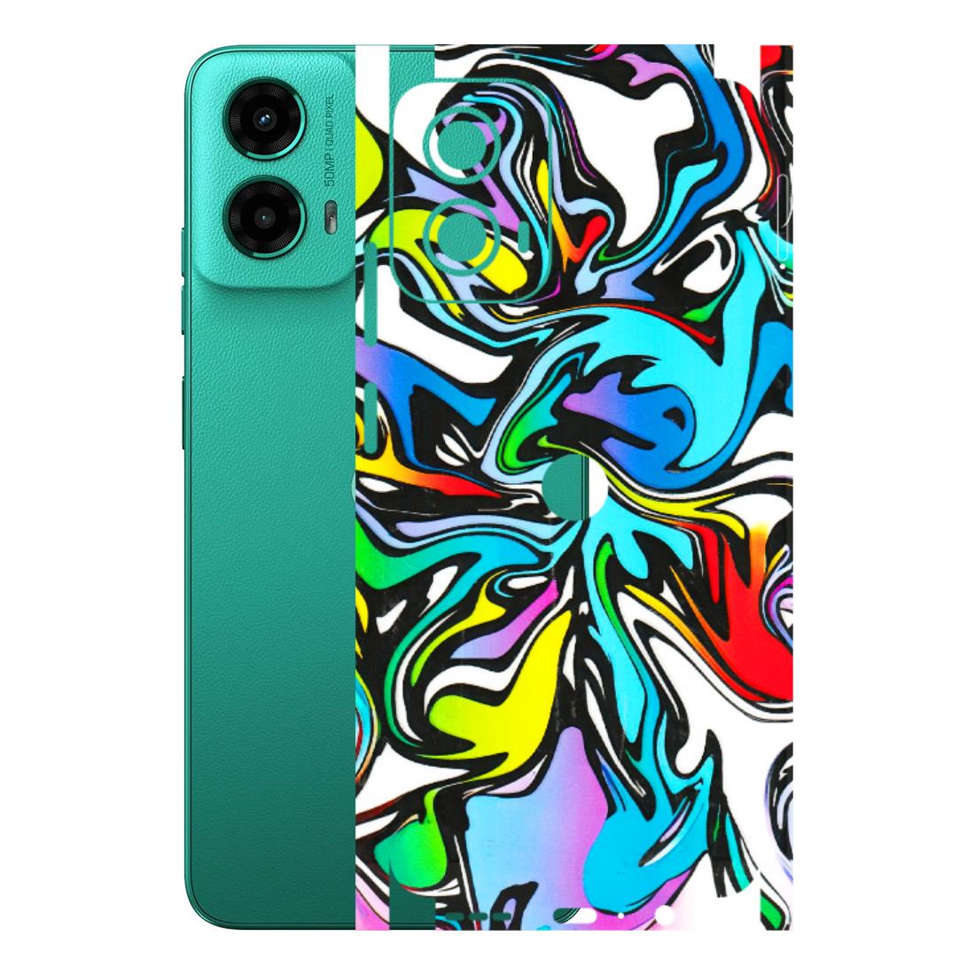 Motorola Phone Skins (All Models) - Abstract Colour Paints - 3D Embossed Finish (L-271) Motorola Moto G45 (5G)