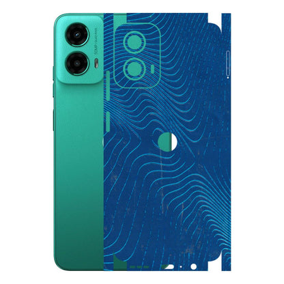 Motorola Phone Skins (All Models) - Abstract Blue Line Map - 3D Embossed Finish (L-272) Motorola Moto G45 (5G)