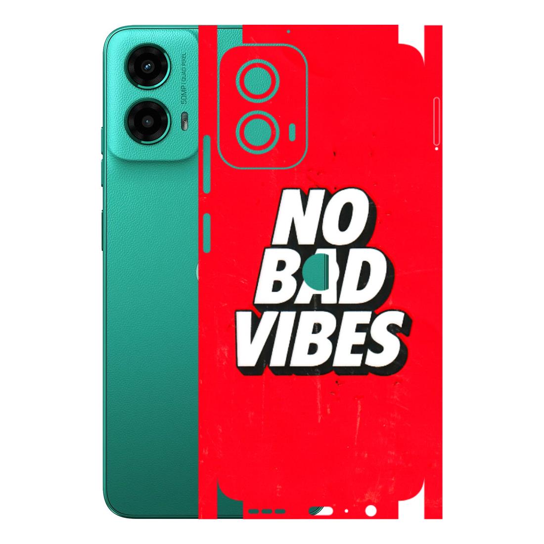 Motorola Phone Skins (All Models) - No Bad Vibes - 3D Embossed Finish (L-280) Motorola Moto G45 (5G)