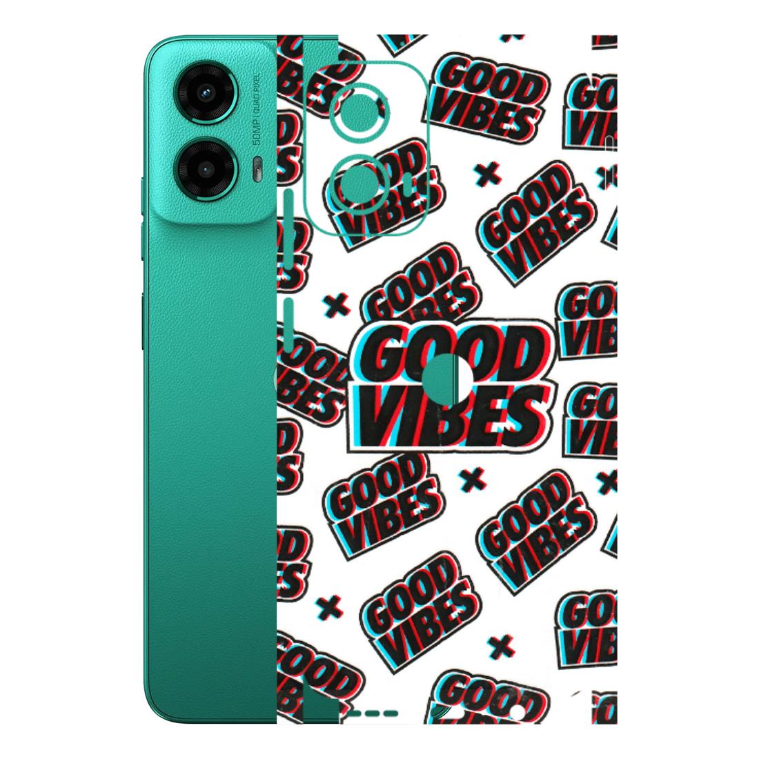 Motorola Phone Skins (All Models) - Good Vibes - 3D Embossed Finish (L-282) Motorola Moto G45 (5G)