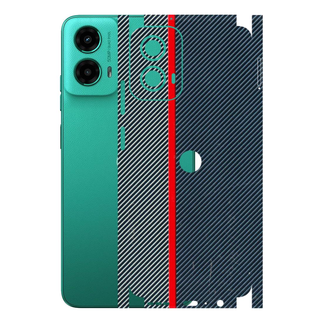 Motorola Phone Skins (All Models) - Blue Sober Lines - 3D Embossed Finish (L-305) Motorola Moto G45 (5G)