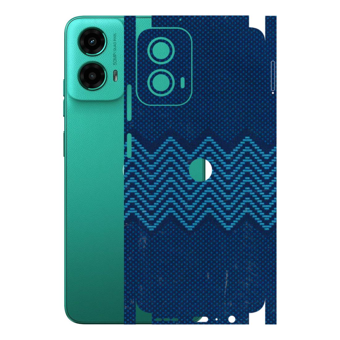 Motorola Phone Skins (All Models) - Blue Sober Waves - 3D Embossed Finish (L-306) Motorola Moto G45 (5G)