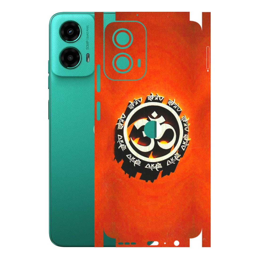 Motorola Phone Skins (All Models) - Aum Shiv Orange - 3D Embossed Finish (L-32) Motorola Moto G45 (5G)