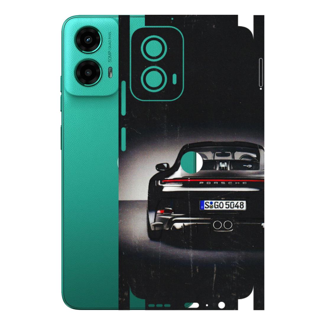 Motorola Phone Skins (All Models) - New Black Porsche GT3 - 3D Embossed Finish (L-327) Motorola Moto G45 (5G)