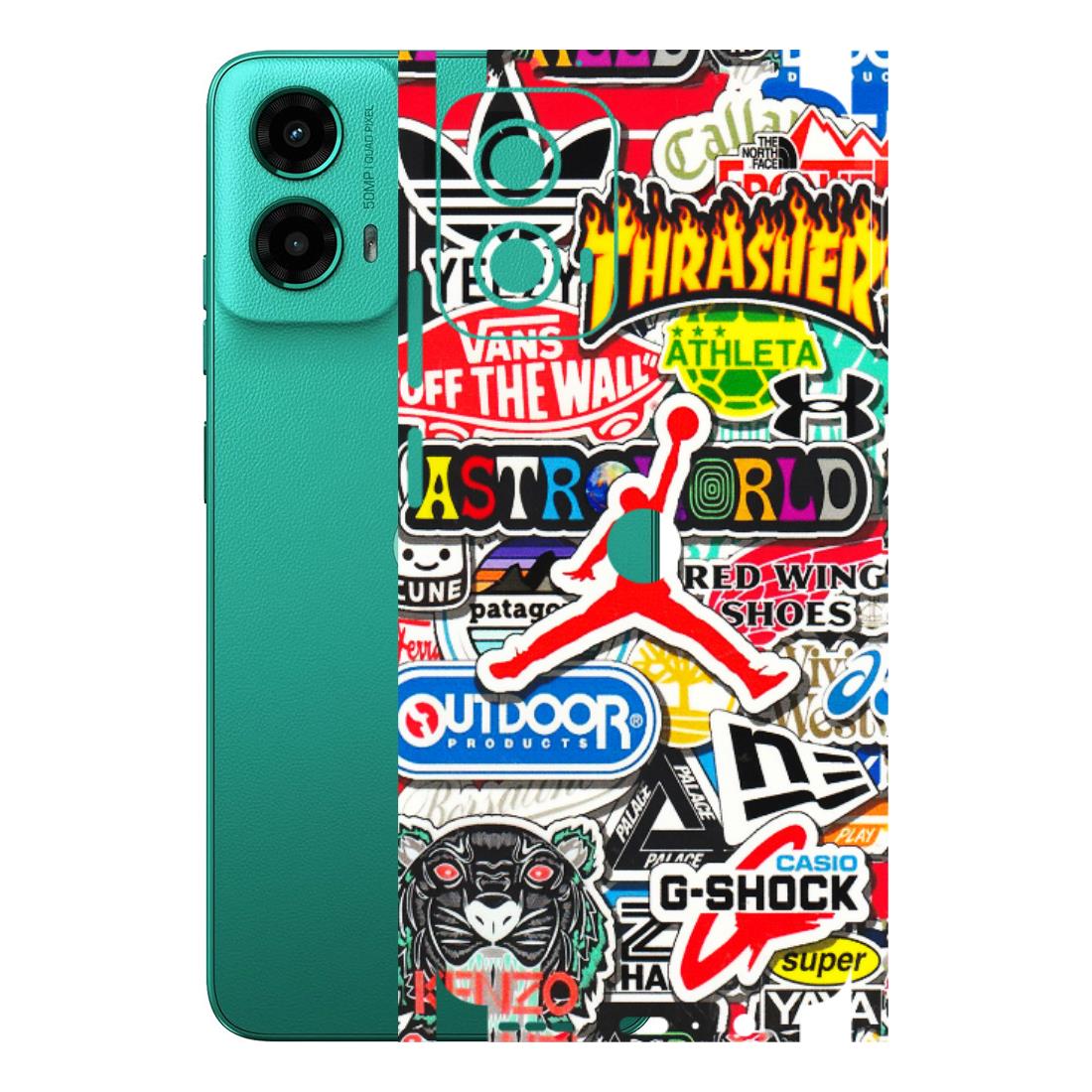 Motorola Phone Skins (All Models) - Multi Brands Sticker Graffiti - 3D Embossed Finish (L-37) Motorola Moto G45 (5G)
