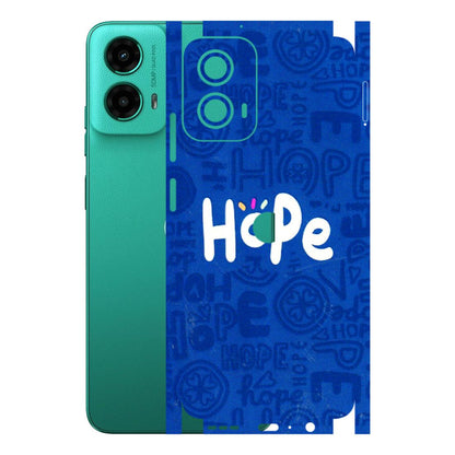 Motorola Phone Skins (All Models) - Hope Doodles Blue - 3D Embossed Finish (L-43) Motorola Moto G45 (5G)
