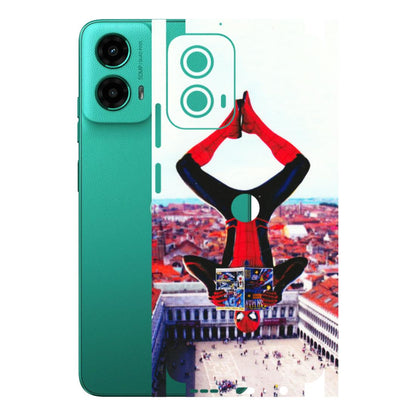 Motorola Phone Skins (All Models) - Spiderman Hanging - 3D Embossed Finish (L-53) Motorola Moto G45 (5G)