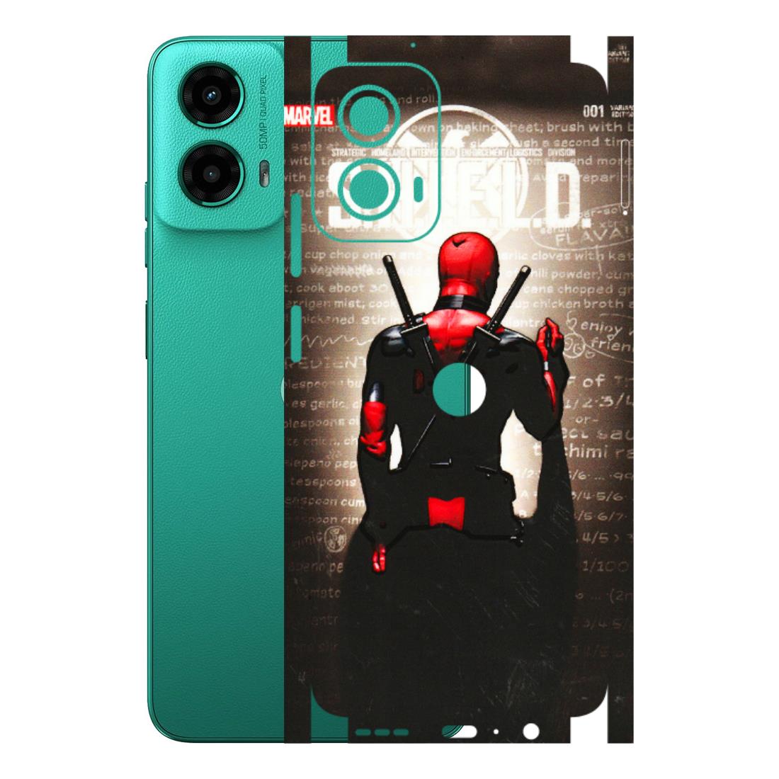 Motorola Phone Skins (All Models) - Deadpool - 3D Embossed Finish (L-56) Motorola Moto G45 (5G)