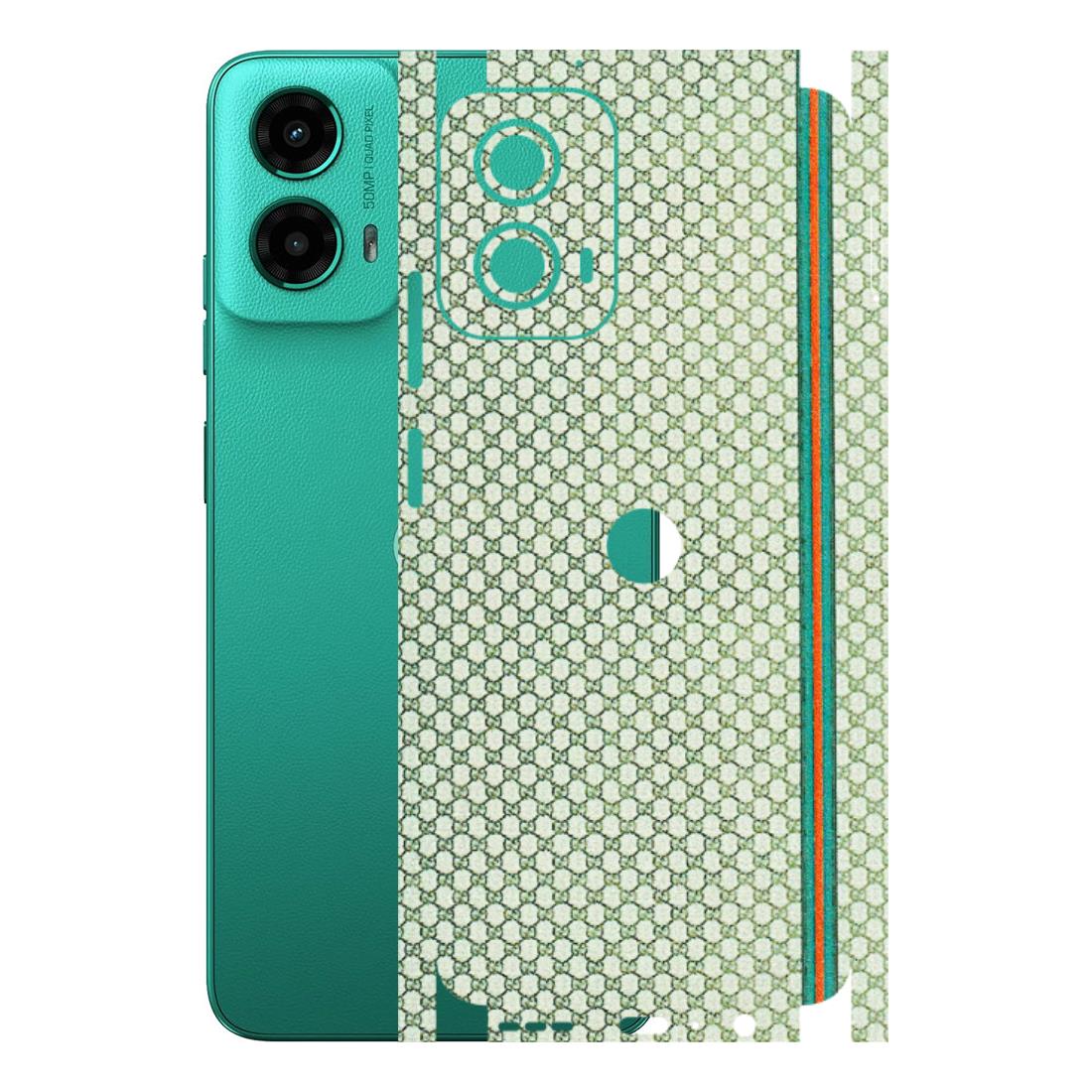 Motorola Phone Skins (All Models) - Gucci Fabric Pattern - 3D Embossed Finish (L-73) Motorola Moto G45 (5G)