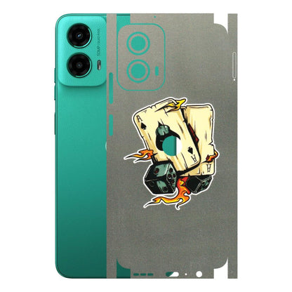 Motorola Phone Skins (All Models) - Grey Cards Of Ace - 3D Embossed Finish (L-77) Motorola Moto G45 (5G)