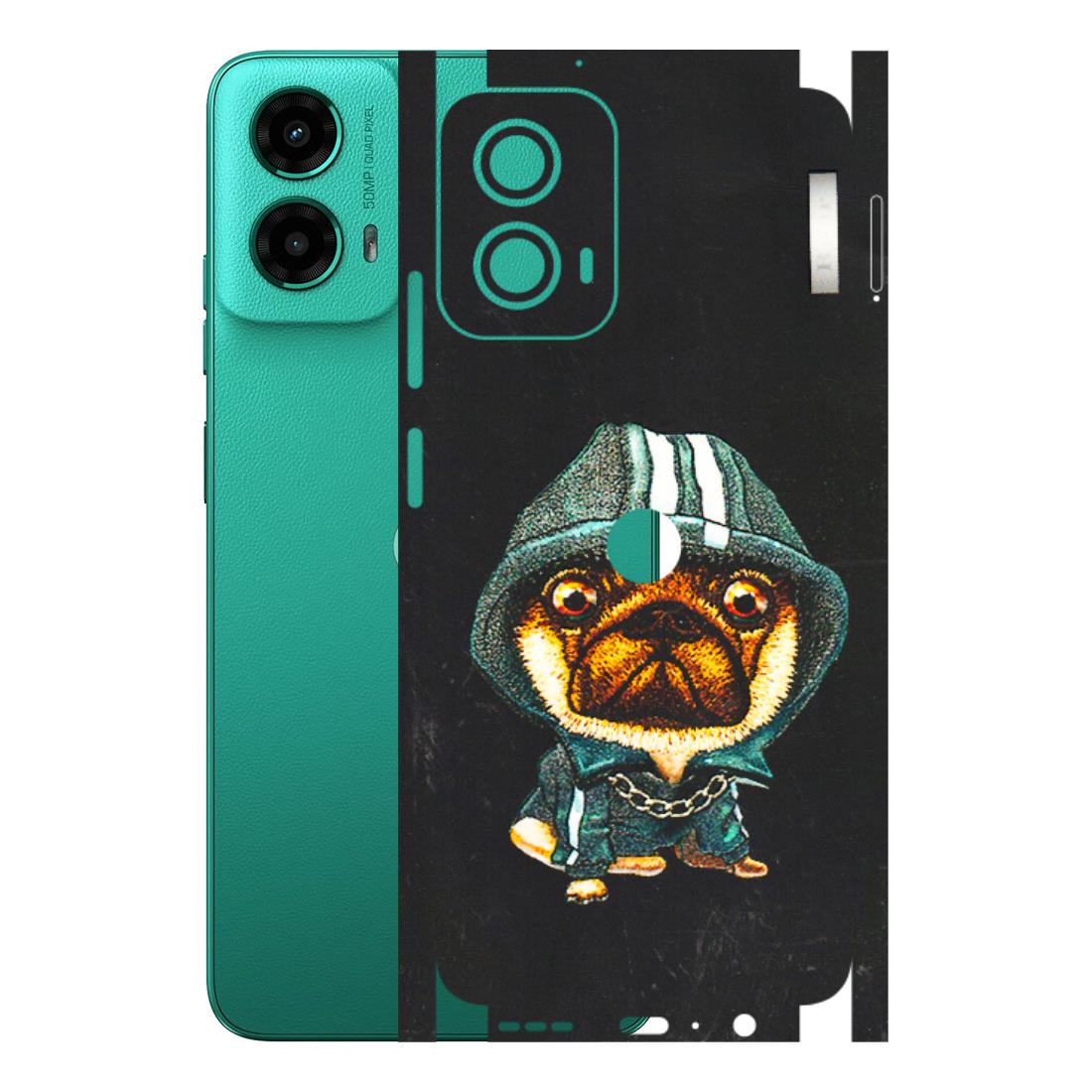 Motorola Phone Skins (All Models) - Puppy N Hoodie - 3D Embossed Finish (L-90) Motorola Moto G45 (5G)