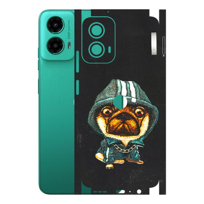 Motorola Phone Skins (All Models) - Puppy N Hoodie - 3D Embossed Finish (L-90) Motorola Moto G45 (5G)