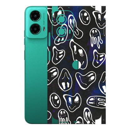 Motorola Phone Skins (All Models) - Distorted Smileys - 3D Embossed Finish (L-92) Motorola Moto G45 (5G)