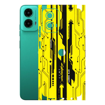 Motorola Phone Skins (All Models) - Yellow Cyberpunk - 3D Embossed Finish (L-93) Motorola Moto G45 (5G)