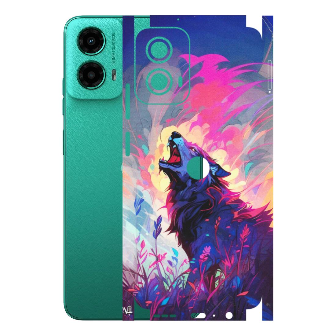 Motorola Phone Skins (All Models) - New Wild Wolf Abstract - Matte Finish (M-125) Motorola Moto G45 (5G)