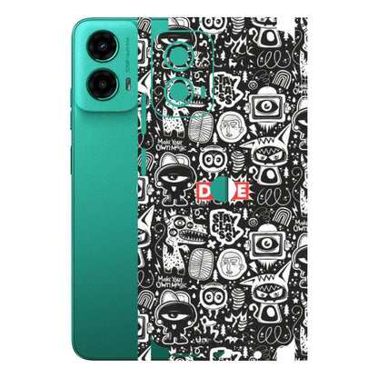 Motorola Phone Skins (All Models) - Dope Stay Classy Black Doodles - Matte Finish (M-126) Motorola Moto G45 (5G)