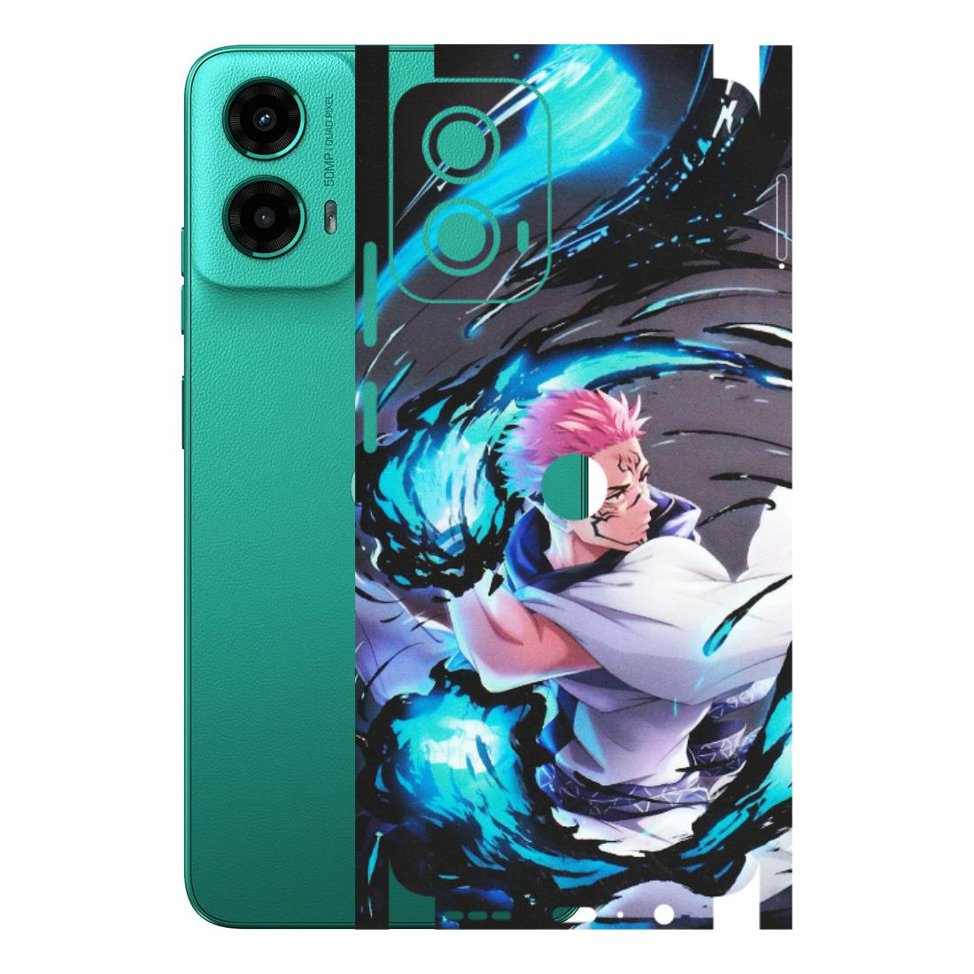 Motorola Phone Skins (All Models) - New Jujutsu Kaisen Grey Blue Anime - Matte Finish (M-127) Motorola Moto G45 (5G)