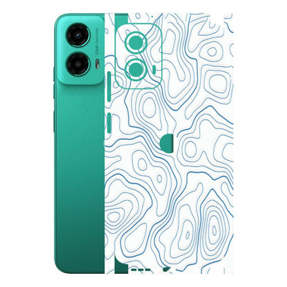 Motorola Phone Skins (All Models) - Blue And White Swirls - Matte Finish (M-139) Motorola Moto G45 (5G)