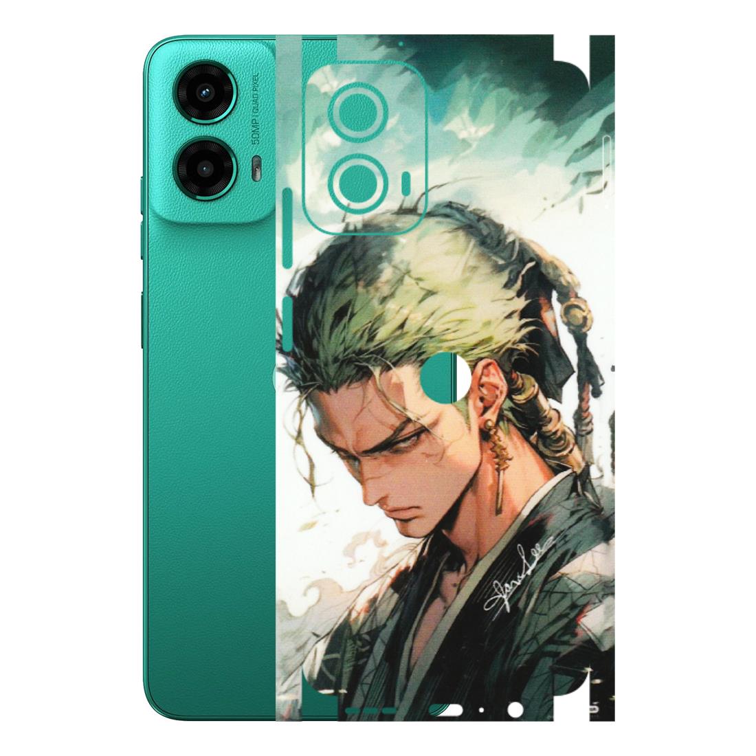 Motorola Phone Skins (All Models) - New Roronoa Zoro One Picece Anime - Matte Finish (M-140) Motorola Moto G45 (5G)