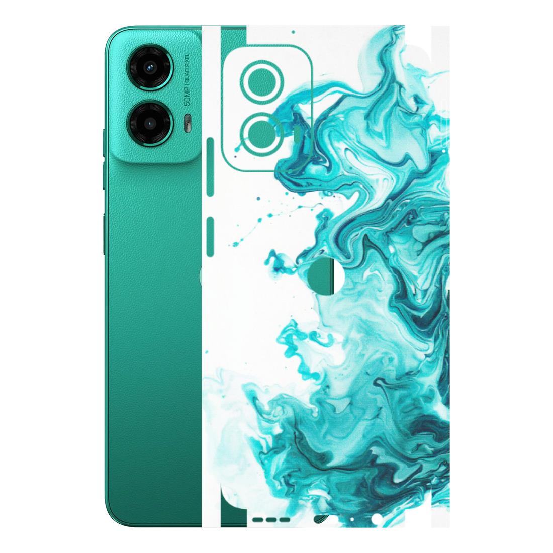 Motorola Phone Skins (All Models) - Sky Blue Abstract Colour - Matte Finish (M-146) Motorola Moto G45 (5G)