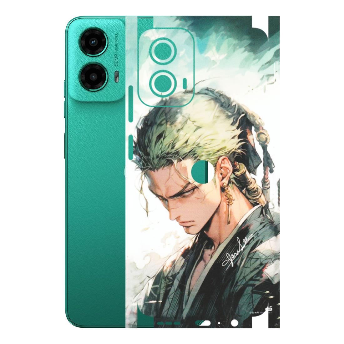 Motorola Phone Skins (All Models) - Pirate Hunter One Piece Anime - Matte Finish (M-157) Motorola Moto G45 (5G)